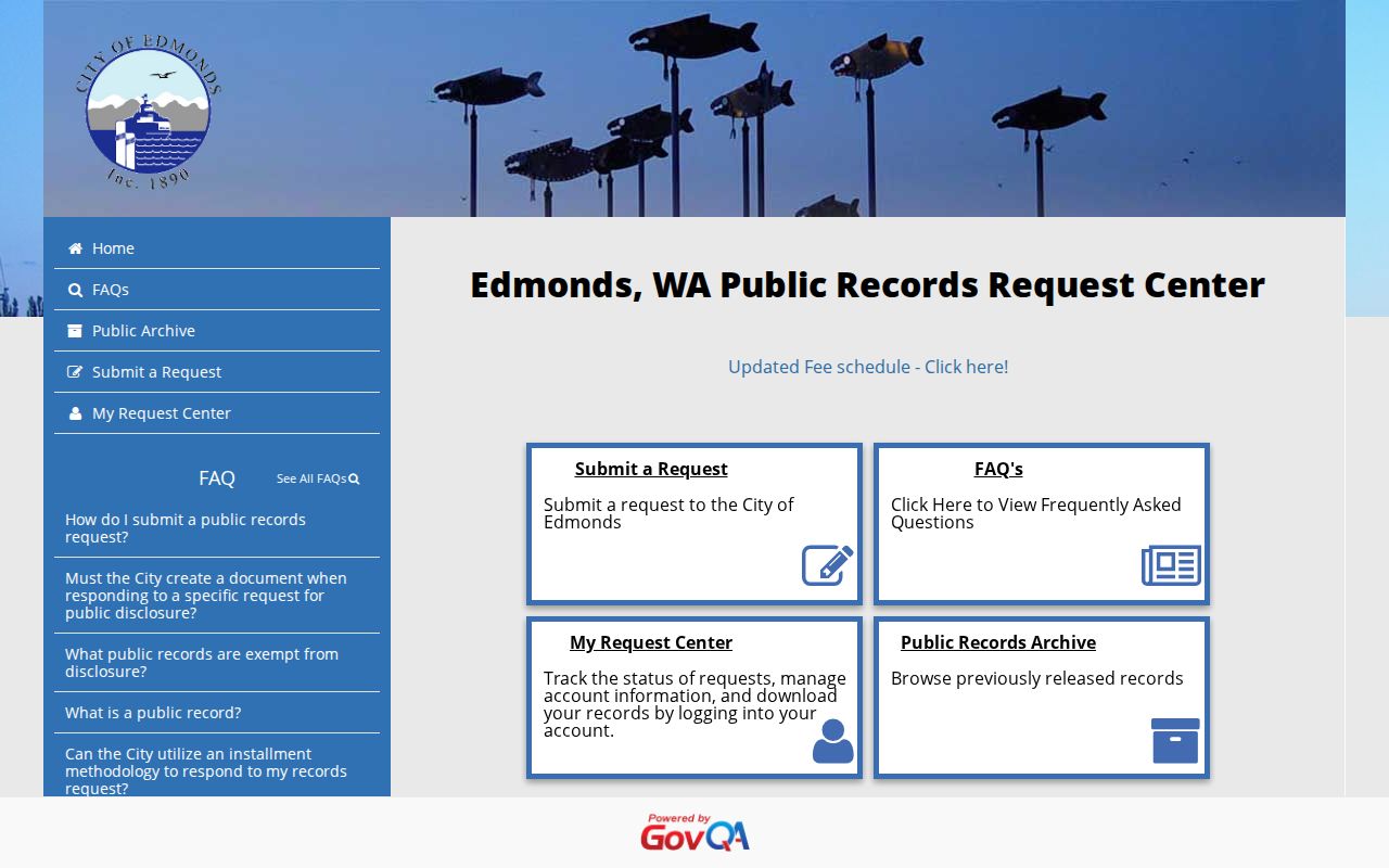 Edmonds public records request center options